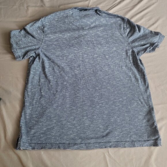 Eddie Bauer Shirt Mens L Blue Striped Outdoor Cotton Polo Golf Hiking Comfort - Picture 10 of 11